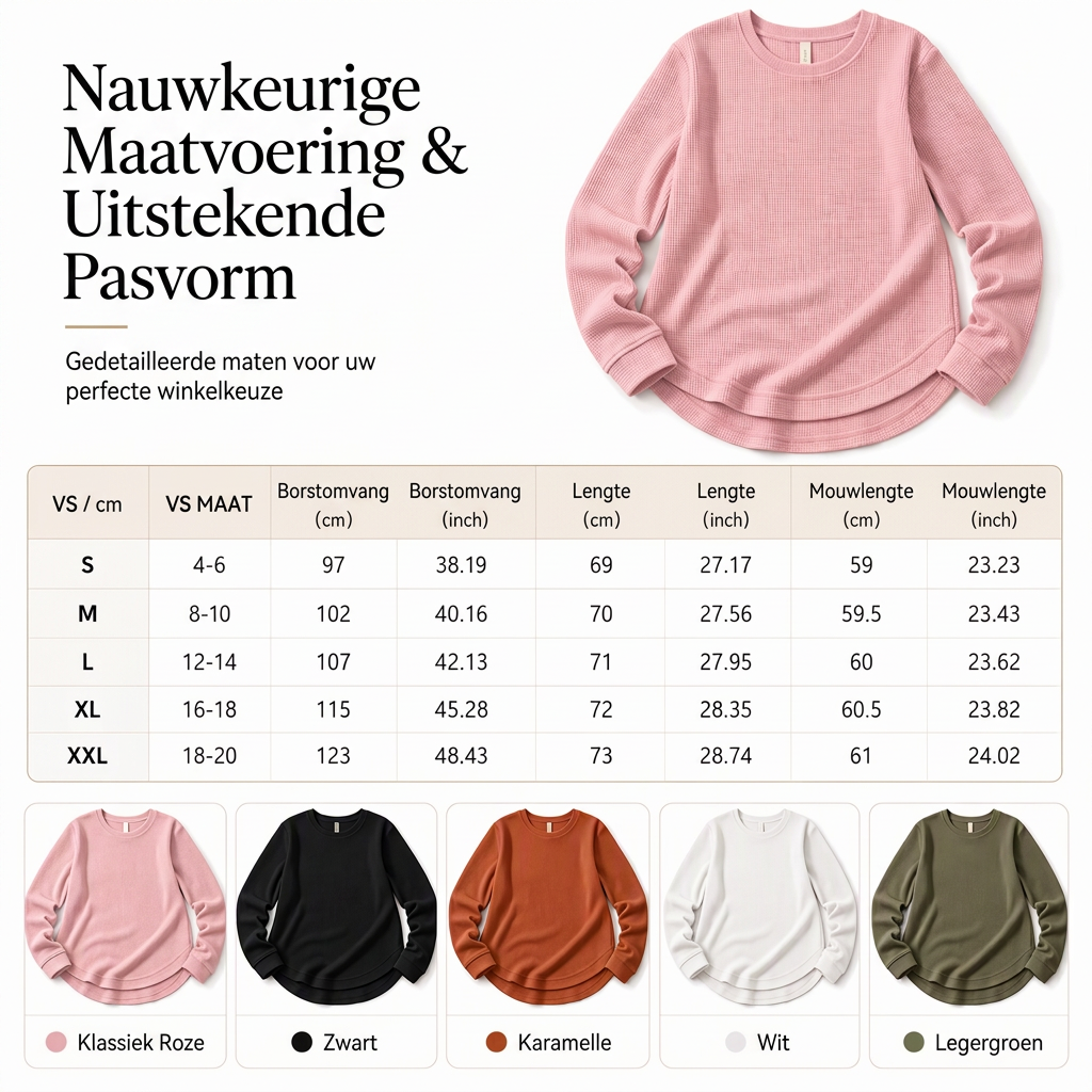 😍🔥Casueal losvallend wafelbrei shirt voor dames