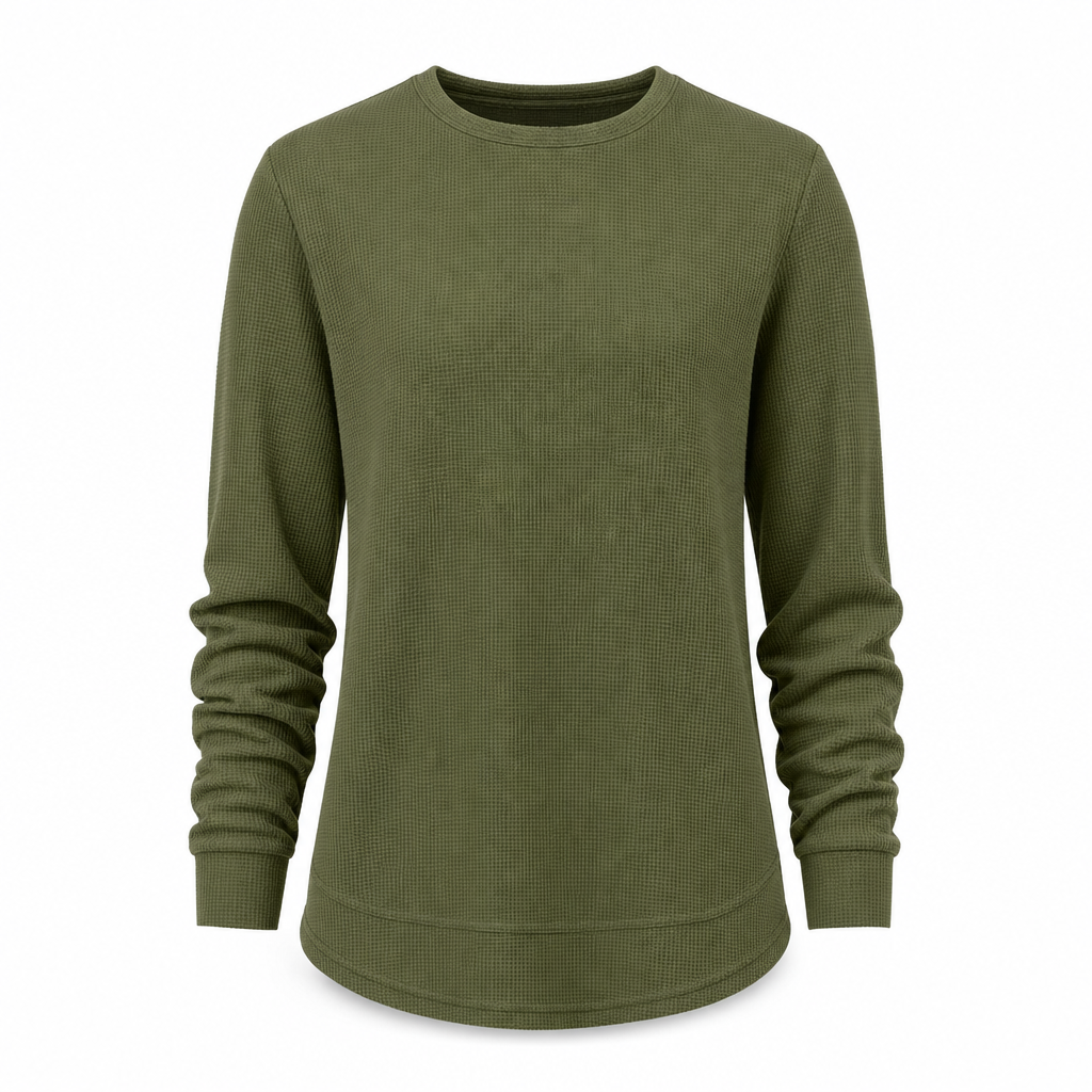 😍🔥Casueal losvallend wafelbrei shirt voor dames