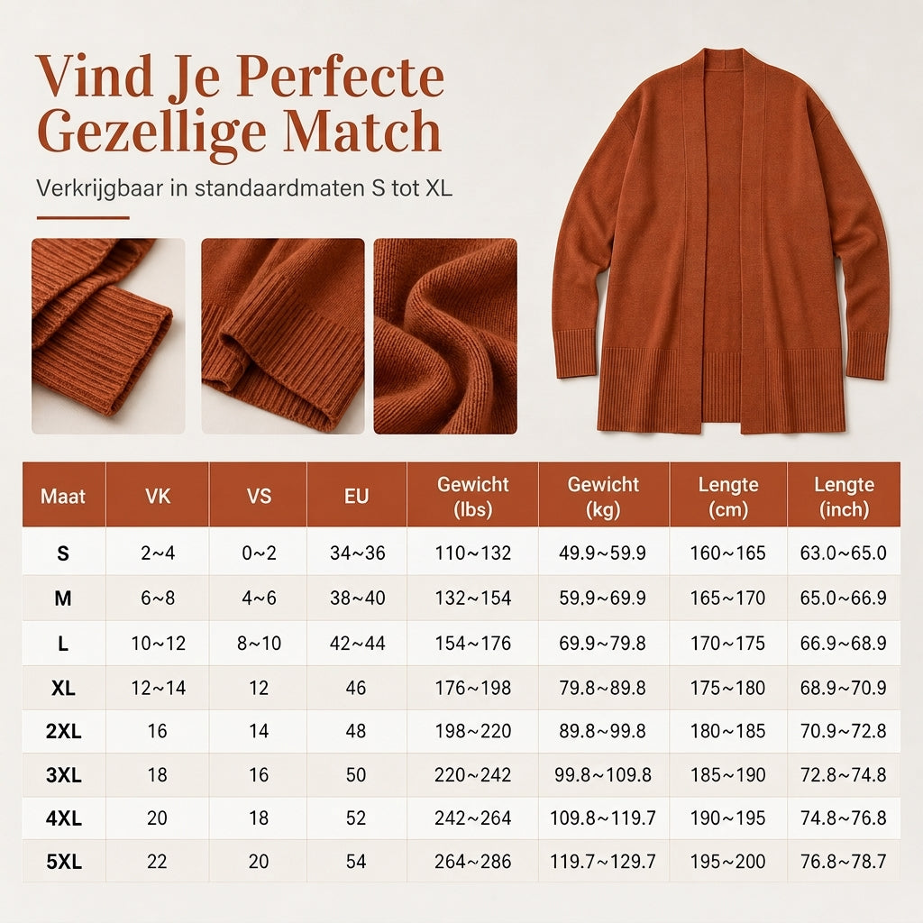 🍂 Nieuwe Favoriet 🤎 Dames Gebreid Vest op Middellange Lengte – Open Model met Geribde Manchetten, Comfortabel & Tijdloos Chic ✨