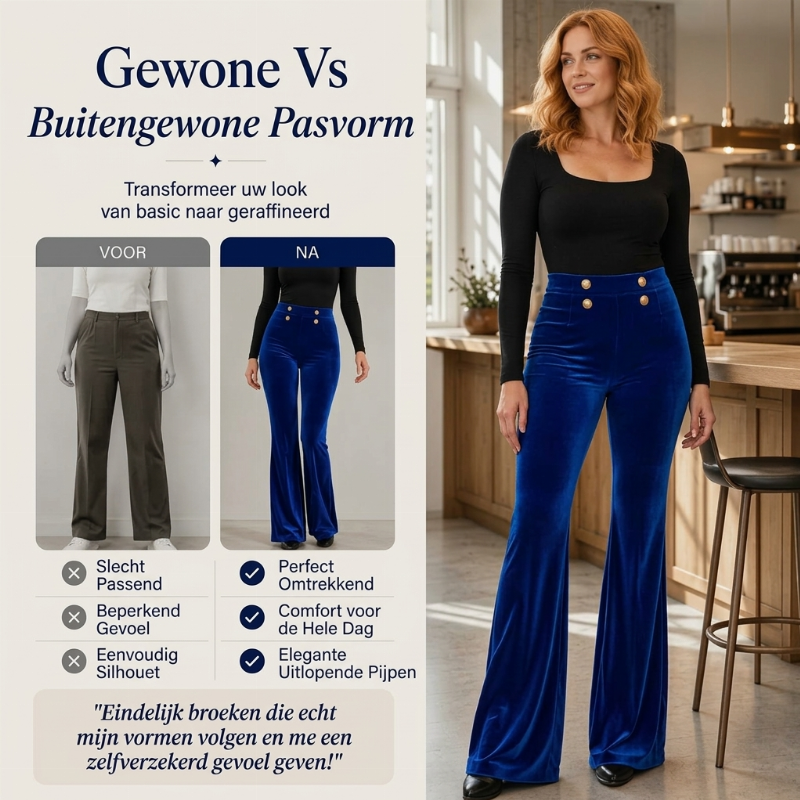 👖Fluwelen wijde broek met hoge taille voor dames