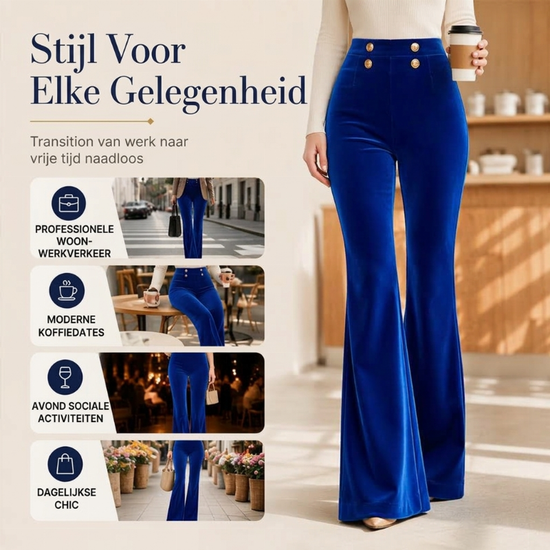👖Fluwelen wijde broek met hoge taille voor dames