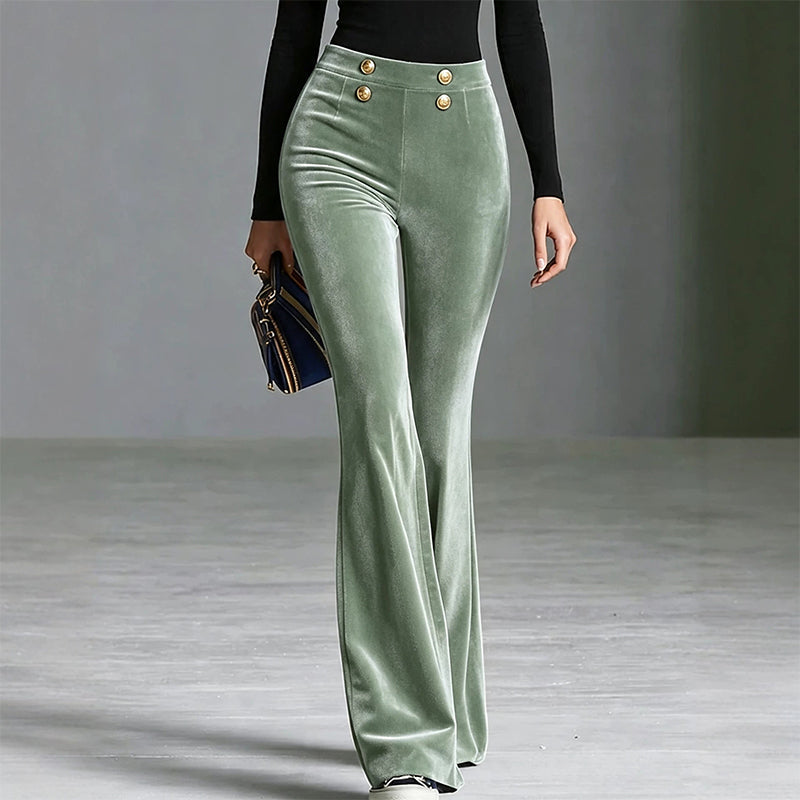👖Fluwelen wijde broek met hoge taille voor dames