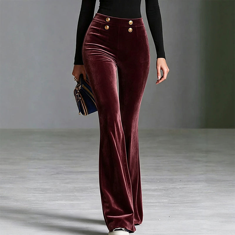 👖Fluwelen wijde broek met hoge taille voor dames