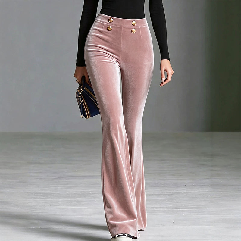 👖Fluwelen wijde broek met hoge taille voor dames