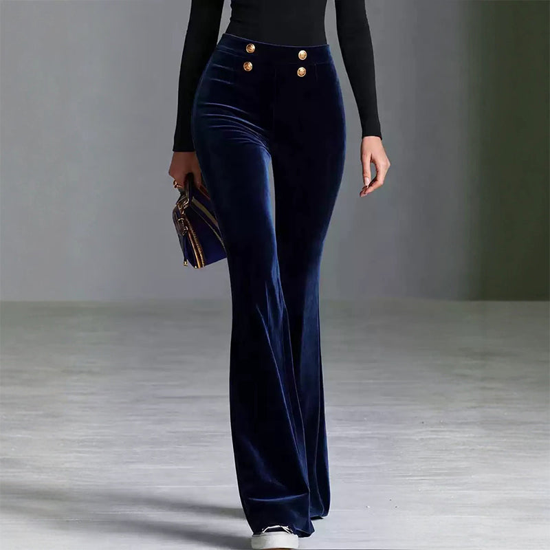 👖Fluwelen wijde broek met hoge taille voor dames