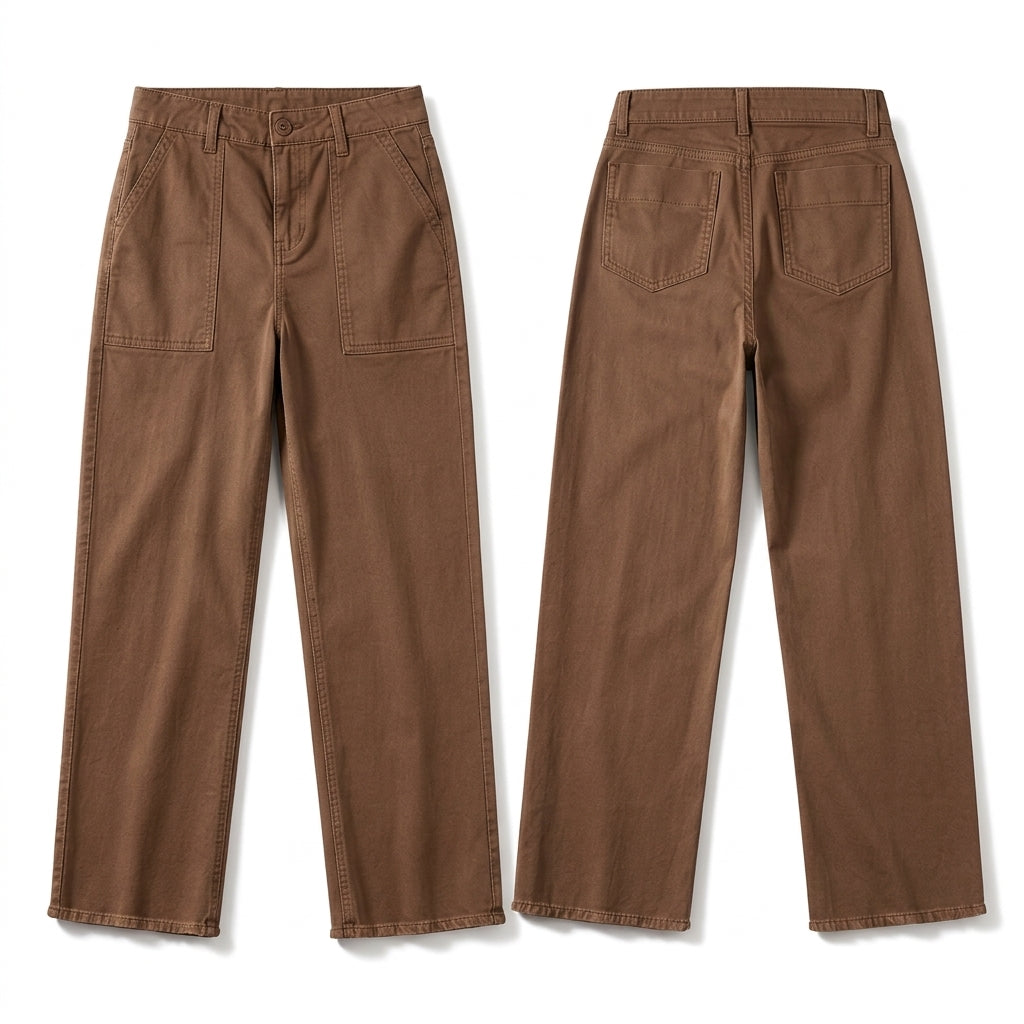 🔥Gratis verzending✈️Casuele dames utiliteitsbroek, cropped model met rafels en grote opzakzakken