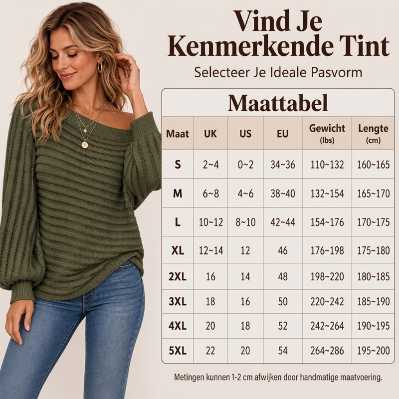 🔥Gratis verzending✈️Casual damesribgebreid shirt met blote schouders