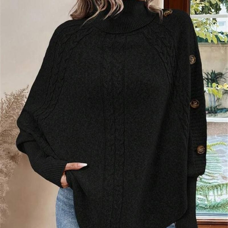 😍❤️Elegante damestrui met hoge hals en asymmetrische zoom