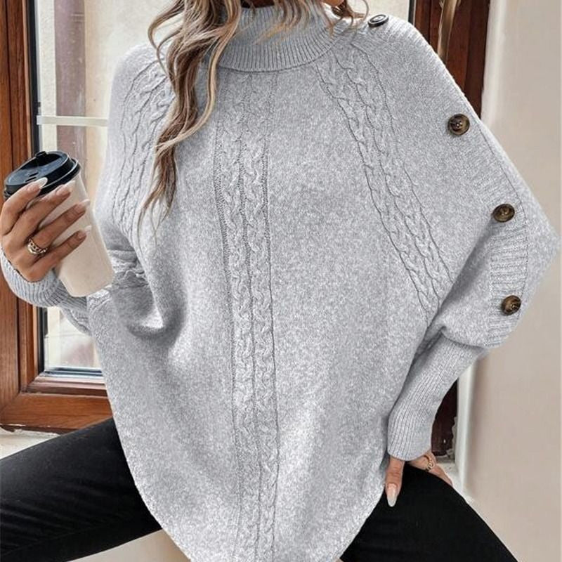 😍❤️Elegante damestrui met hoge hals en asymmetrische zoom