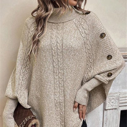 😍❤️Elegante damestrui met hoge hals en asymmetrische zoom