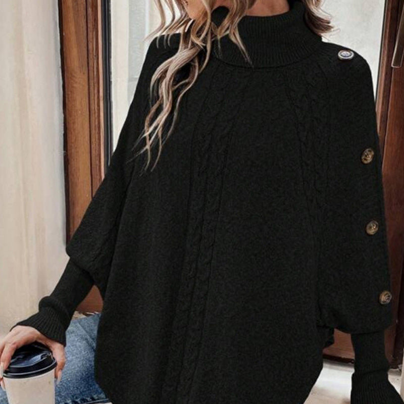 😍❤️Elegante damestrui met hoge hals en asymmetrische zoom