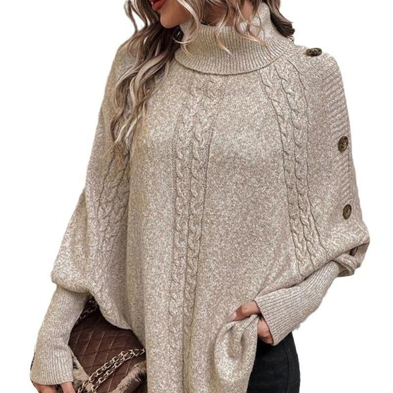 😍❤️Elegante damestrui met hoge hals en asymmetrische zoom