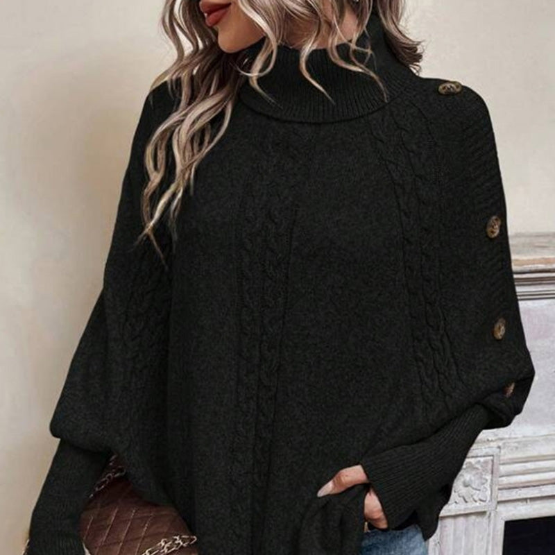 😍❤️Elegante damestrui met hoge hals en asymmetrische zoom