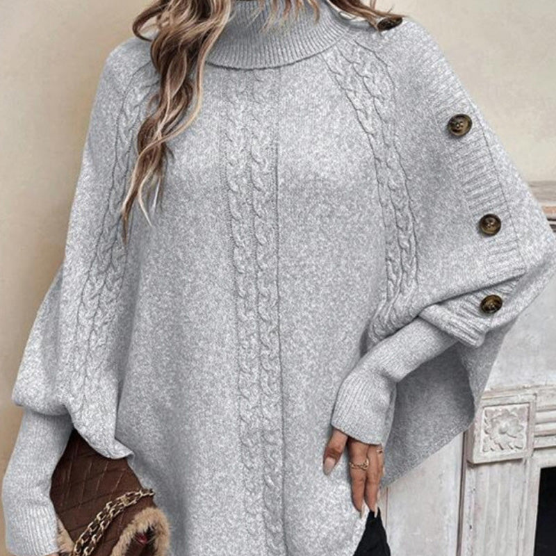 😍❤️Elegante damestrui met hoge hals en asymmetrische zoom