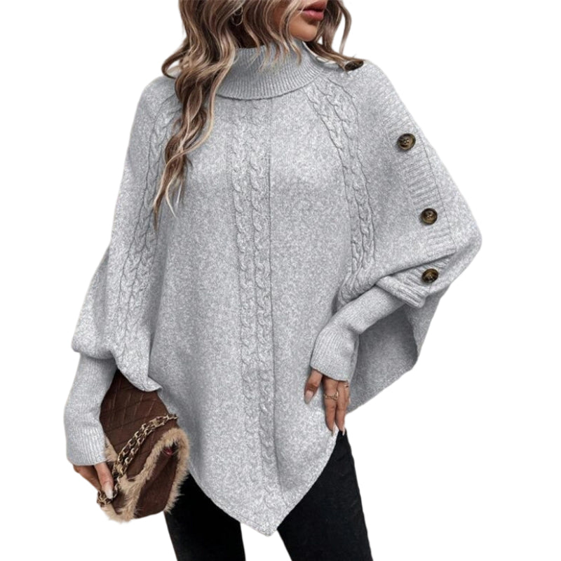 😍❤️Elegante damestrui met hoge hals en asymmetrische zoom