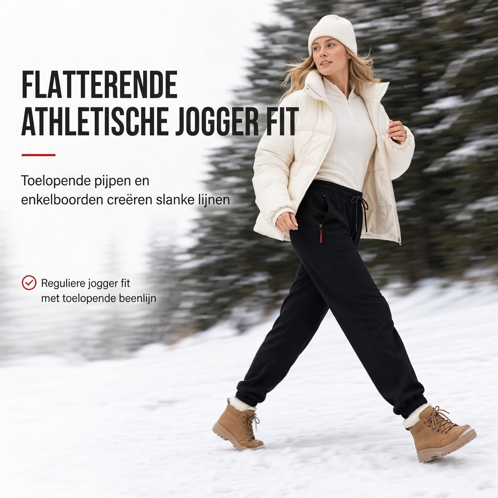 🔥Gratis verzending✈️Dames Winter Joggingbroek met Fleecervoering en Ritszakken