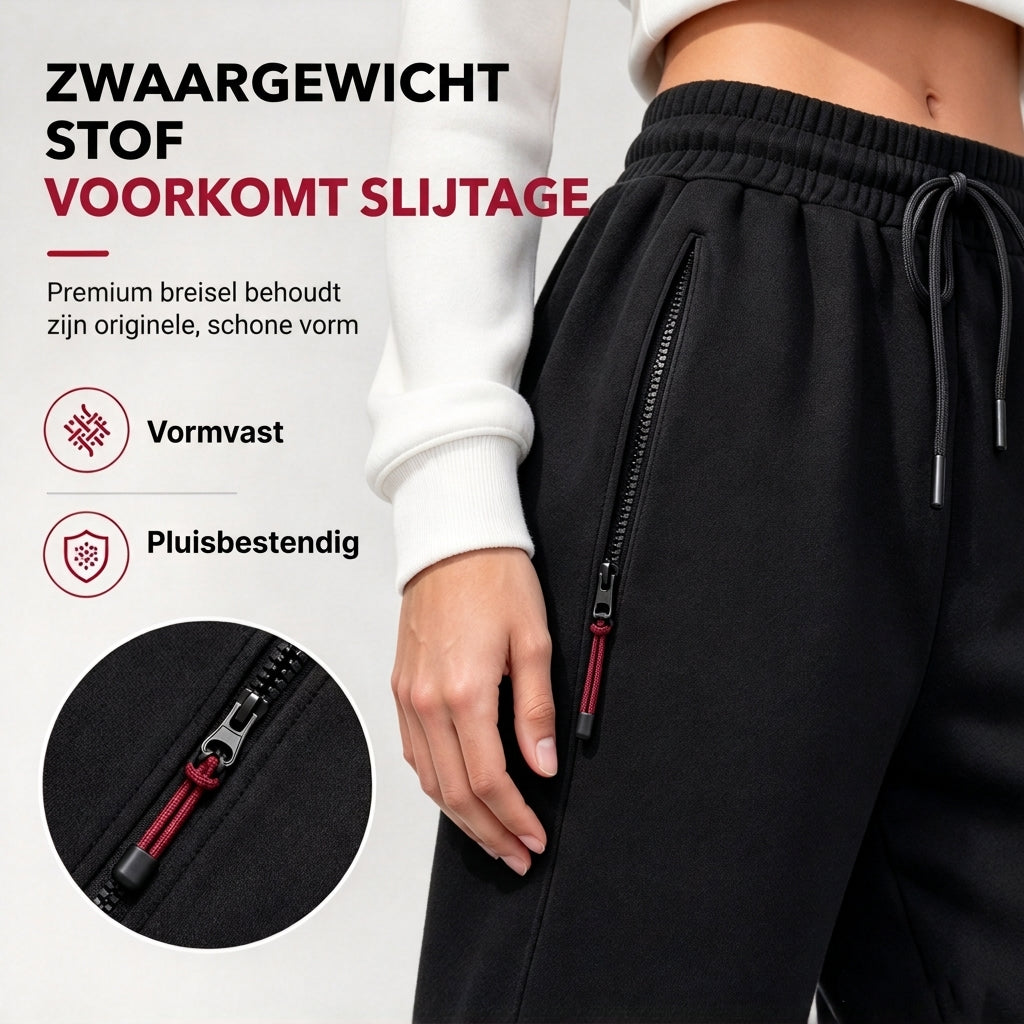 🔥Gratis verzending✈️Dames Winter Joggingbroek met Fleecervoering en Ritszakken