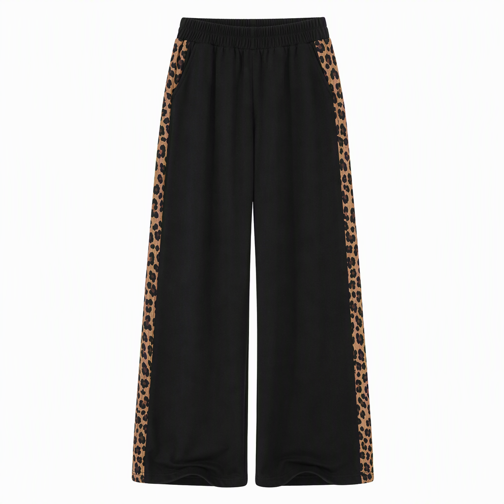 👖Casual sportbroek voor dames met wijde pijpen, elastische tailleband en contrasterende kleur