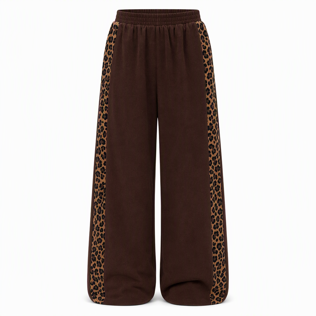 👖Casual sportbroek voor dames met wijde pijpen, elastische tailleband en contrasterende kleur