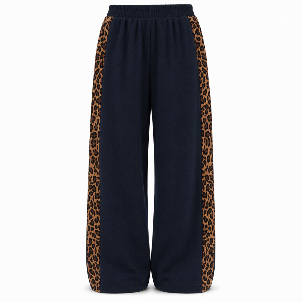 👖Casual sportbroek voor dames met wijde pijpen, elastische tailleband en contrasterende kleur