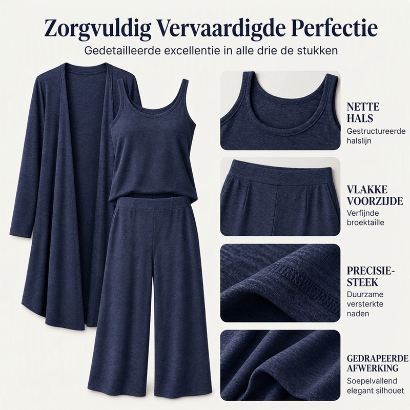 🔥Gratis verzending✈️Elegante 3-delige set voor dames met lange mouwen