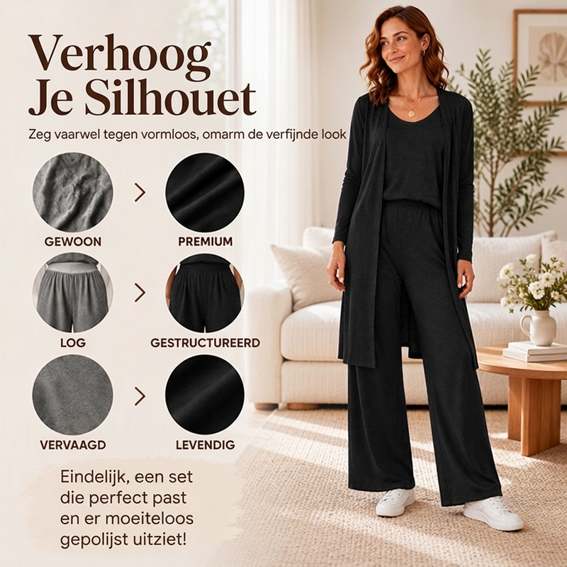 🔥Gratis verzending✈️Elegante 3-delige set voor dames met lange mouwen
