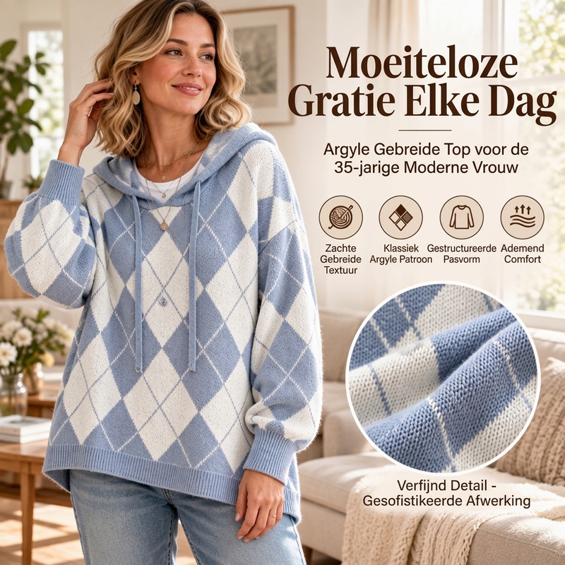 🔥Gratis verzending✈️Casuele dames hoodie met ruitpatroon