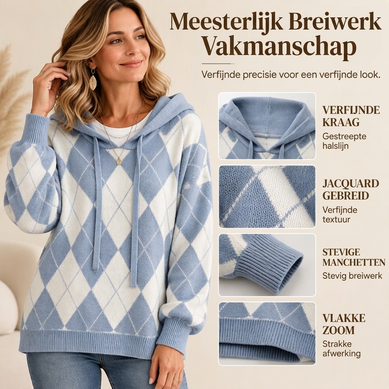 🔥Gratis verzending✈️Casuele dames hoodie met ruitpatroon