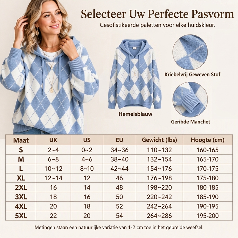 🔥Gratis verzending✈️Casuele dames hoodie met ruitpatroon