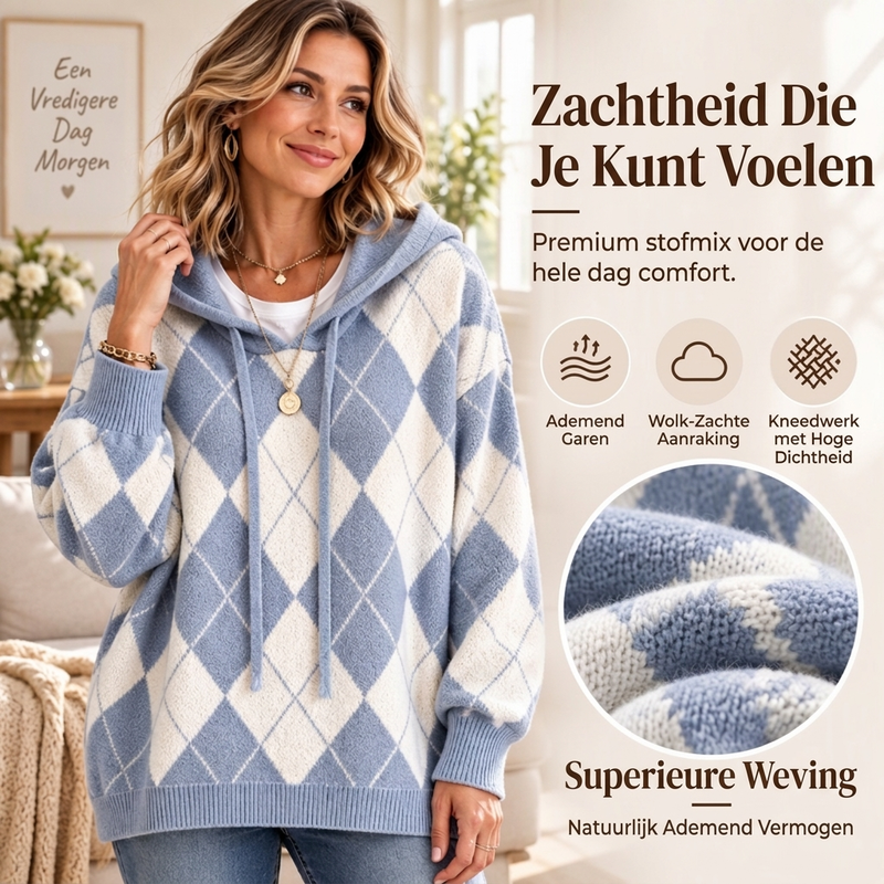 🔥Gratis verzending✈️Casuele dames hoodie met ruitpatroon