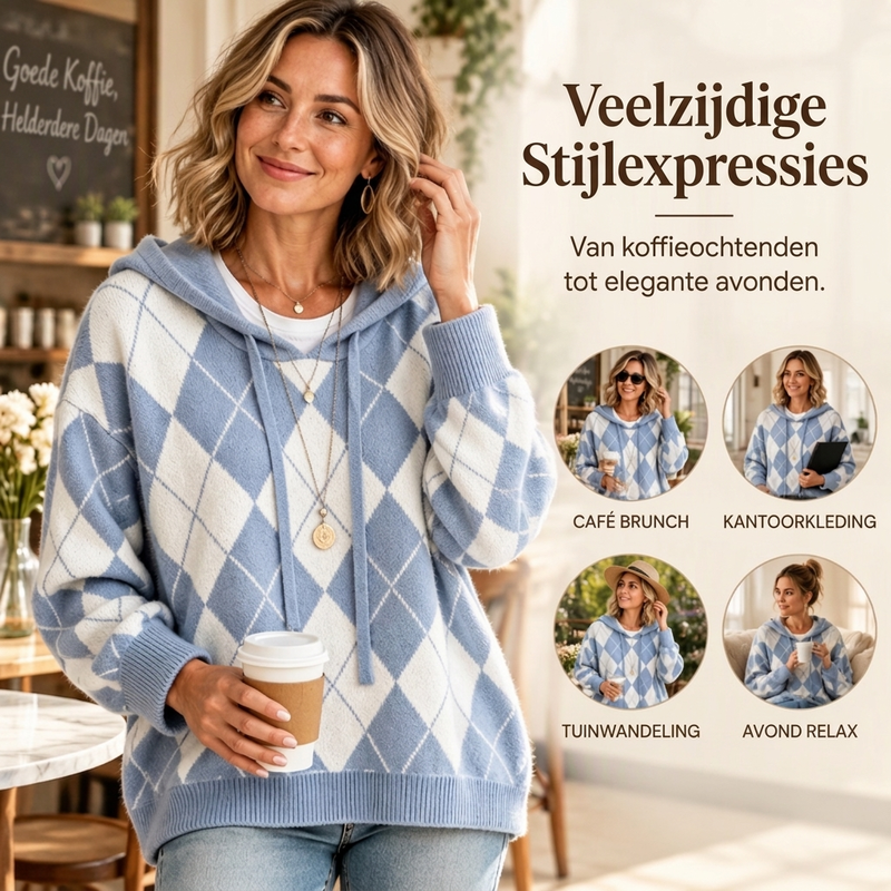 🔥Gratis verzending✈️Casuele dames hoodie met ruitpatroon