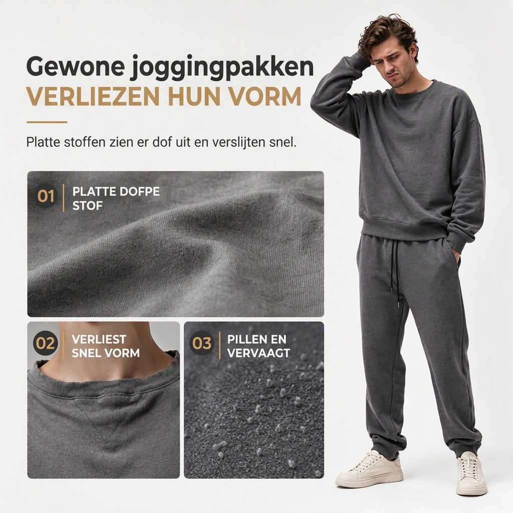 🔥Gratis verzending✈️Heren 2-Delige Jacquard Trainingspak – Casual Hoodie met Bijpassende Joggingbroek, Comfortabel & Stijlvol voor Herfst en Winter 👕