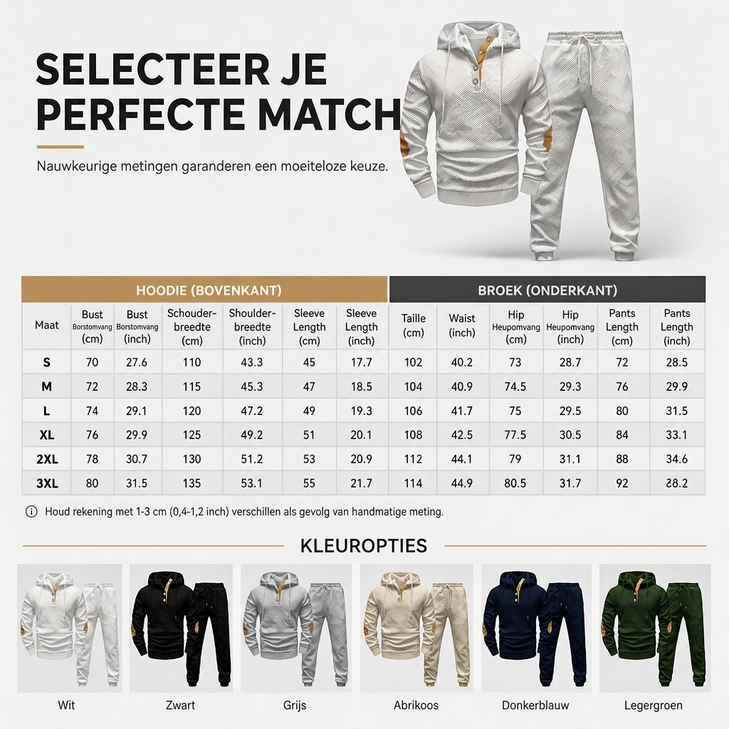 🔥Gratis verzending✈️Heren 2-Delige Jacquard Trainingspak – Casual Hoodie met Bijpassende Joggingbroek, Comfortabel & Stijlvol voor Herfst en Winter 👕