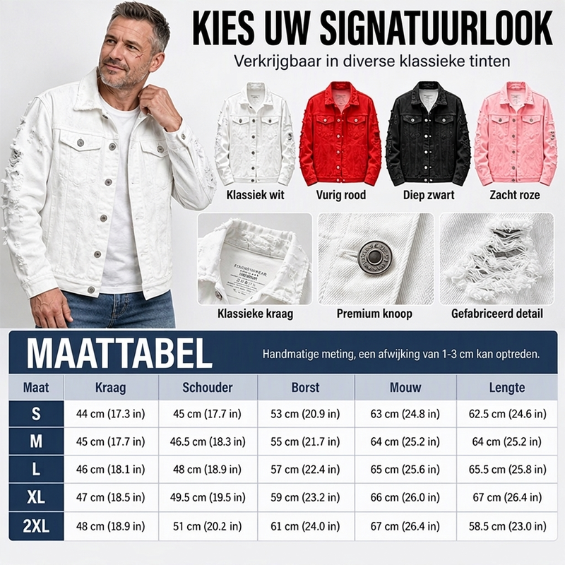 🔥Gratis verzending✈️Stijlvol en veelzijdig versleten heren jack van denim