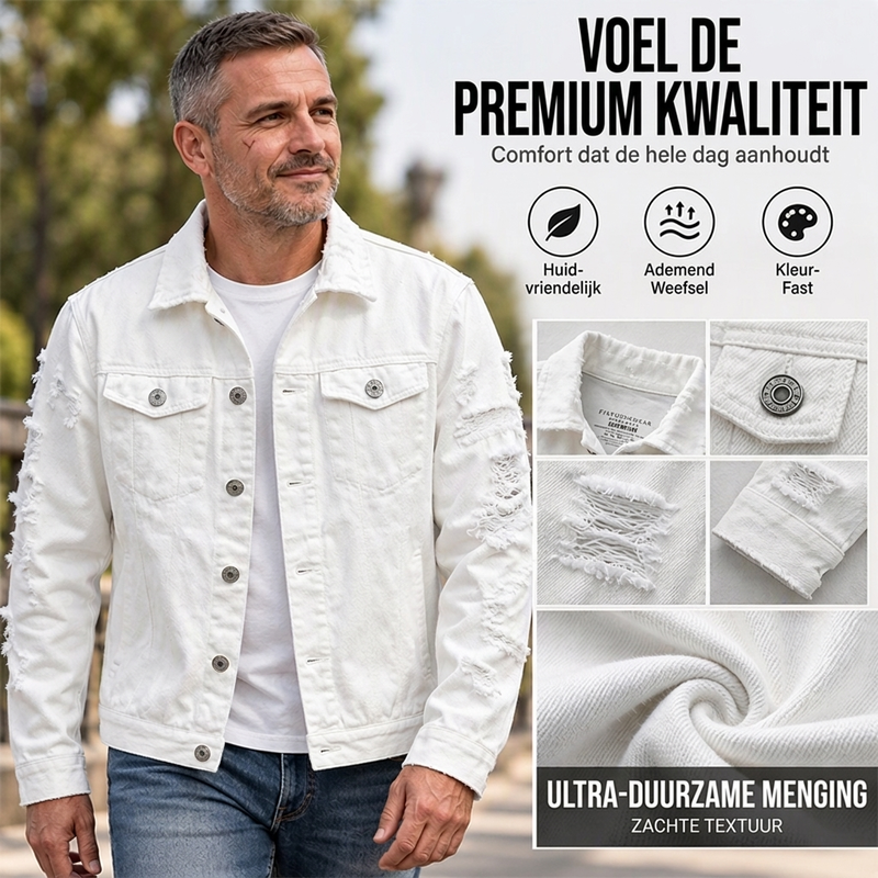 🔥Gratis verzending✈️Stijlvol en veelzijdig versleten heren jack van denim