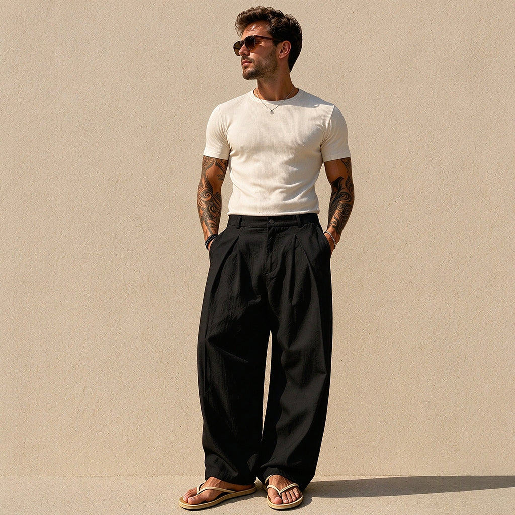 👖Heren Casual Ademende Wijde Broek