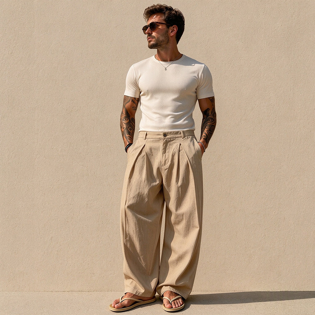 👖Heren Casual Ademende Wijde Broek