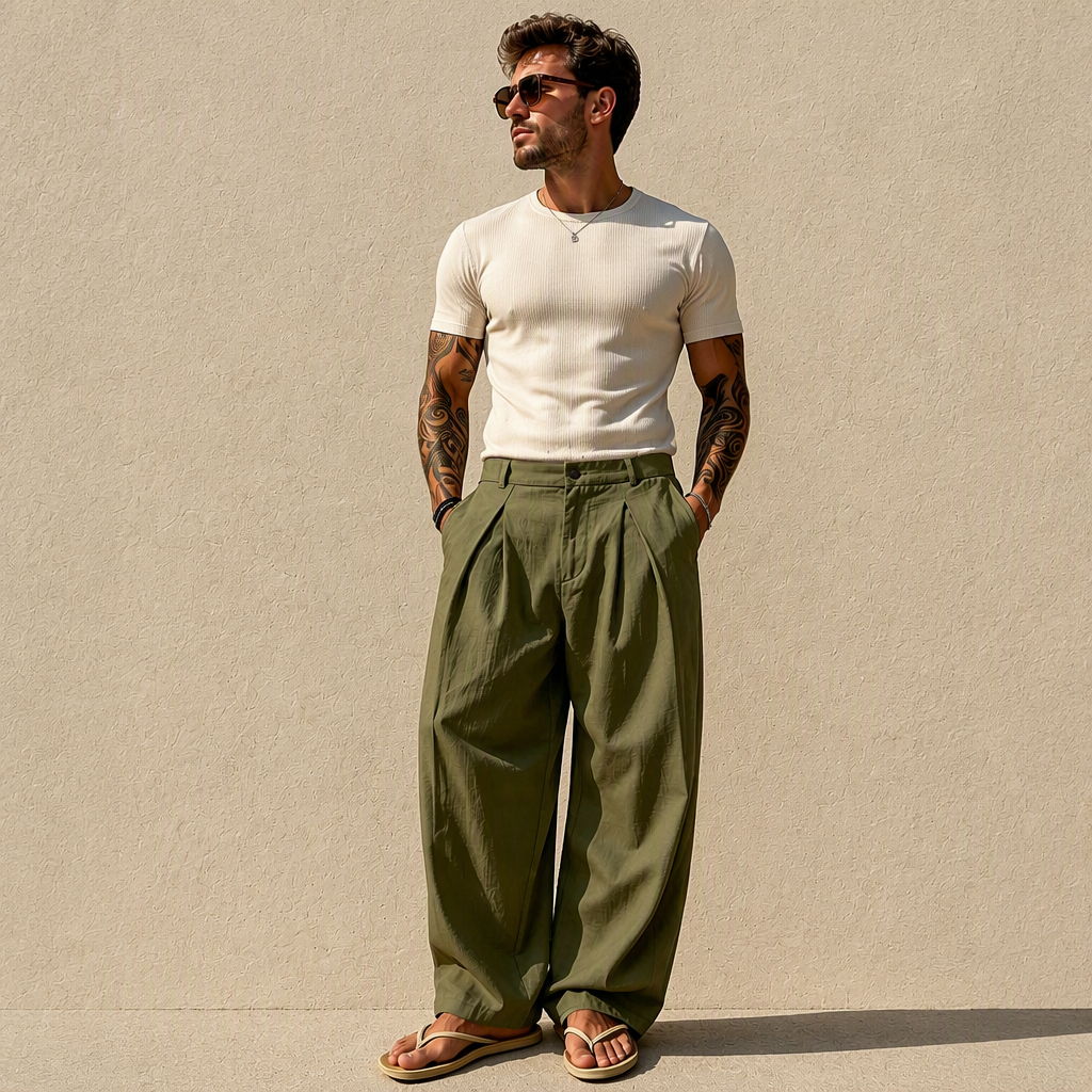 👖Heren Casual Ademende Wijde Broek