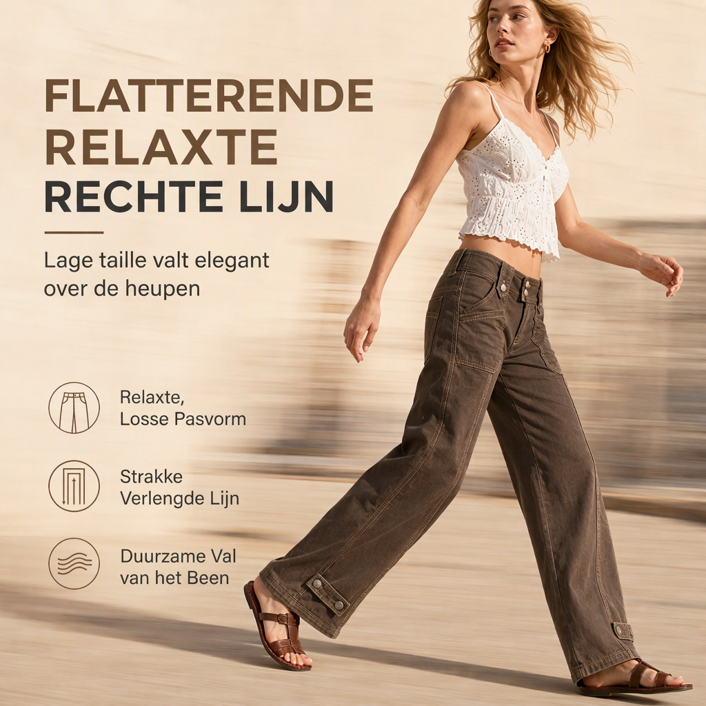 🔥Gratis verzending✈️Dames gewassen gemengde katoenen broek met brede pijp en contrasterende stiksels