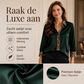 🔥50% OFF🔥Elegante Satijnen Blouse met Luipaardkraag en Contrastmanchetten