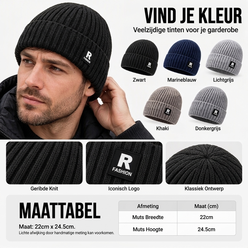 🎩Warme slouchy gebreide schedelmuts voor heren