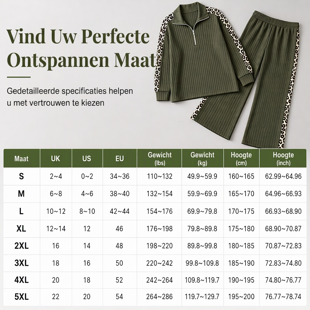 🔥Gratis verzending✈️Dames ribgebreid tweedelige loungewerset met pullover met halve rits en wijde pijnbroek met panelen met luipaardprint