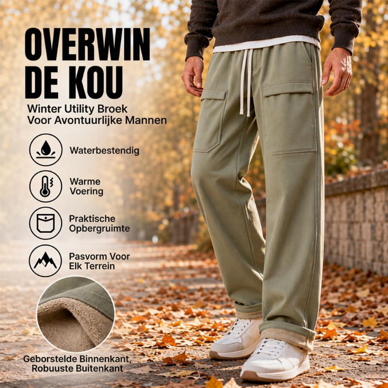 🔥Gratis verzending✈️Heren waterdichte cargo broek met pluche voering