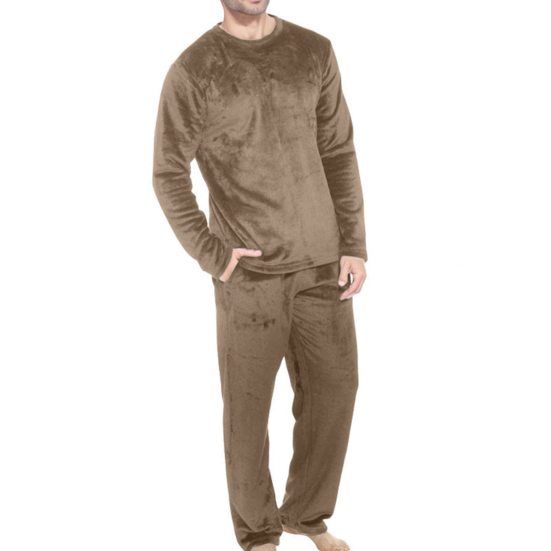 🔥Gratis verzending✈️Heren gezellige thermische fluwelen pyjamasset