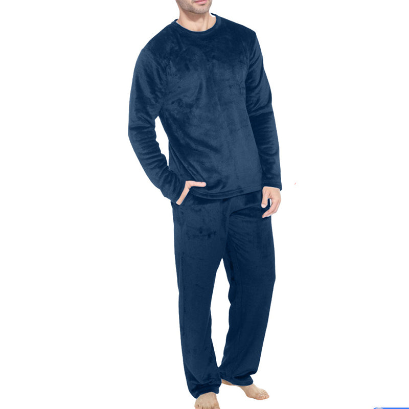 🔥Gratis verzending✈️Heren gezellige thermische fluwelen pyjamasset