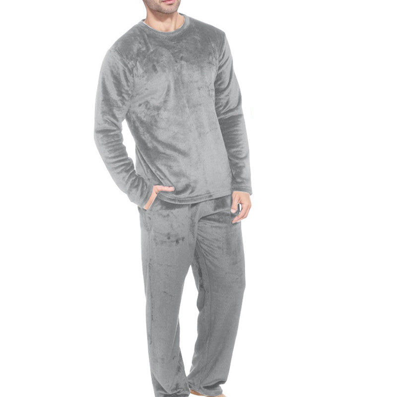 🔥Gratis verzending✈️Heren gezellige thermische fluwelen pyjamasset