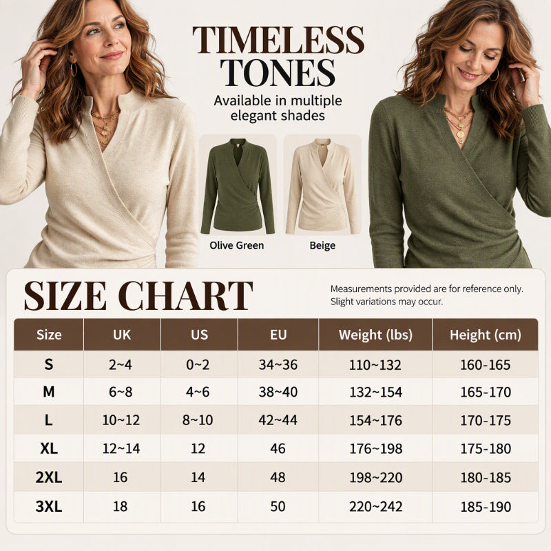 ✨ Stijlvol Dames Wrap-Top 🧶 V-hals Breisel Top, Zacht & Elegant voor Dagelijks, Werk en Avondoutfit