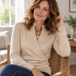 ✨ Stijlvol Dames Wrap-Top 🧶 V-hals Breisel Top, Zacht & Elegant voor Dagelijks, Werk en Avondoutfit