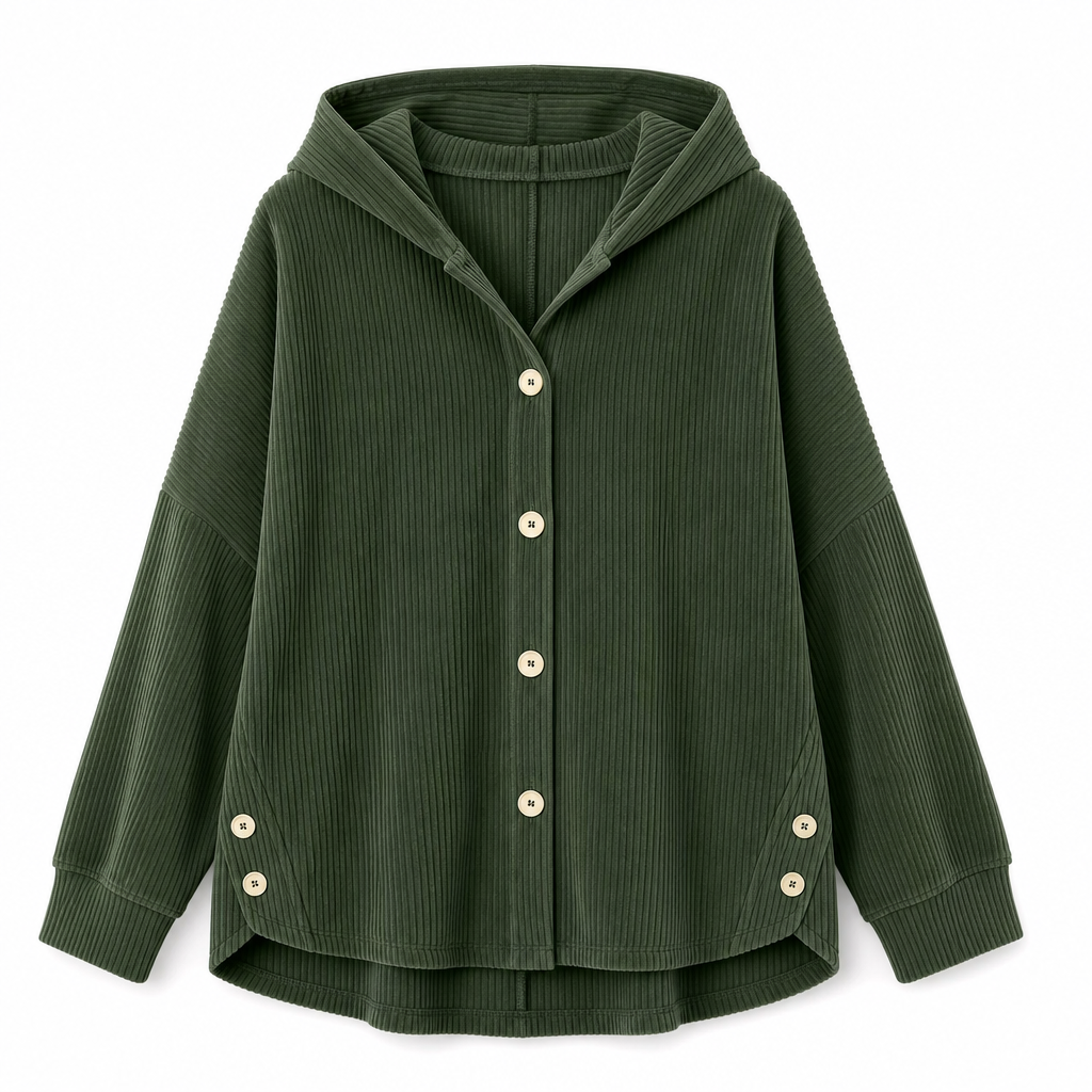 ✨ Casuele Losvallende Corduroy Jack 🧶 Damesjack met Capuchon, Comfortabel & Trendy voor Dagelijks ✨