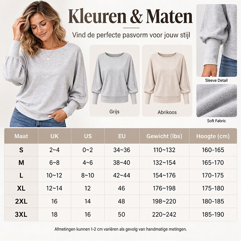 ✨ Casuele Dames Trui 🧶 met Vleermuismouwen, Zacht & Relaxed, Perfect voor Dagelijkse Outfit ✨